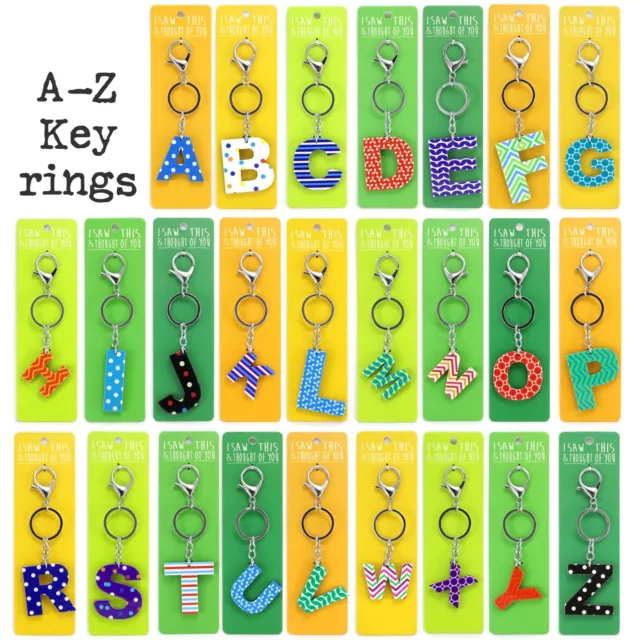 Kids Colourful Personalised Alphabet Letter Name Initial Tag Charm Keyring