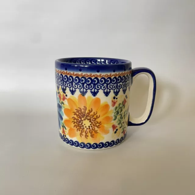 Blue Rose Polish Pottery Autumn Burst Coffee Mug VENA