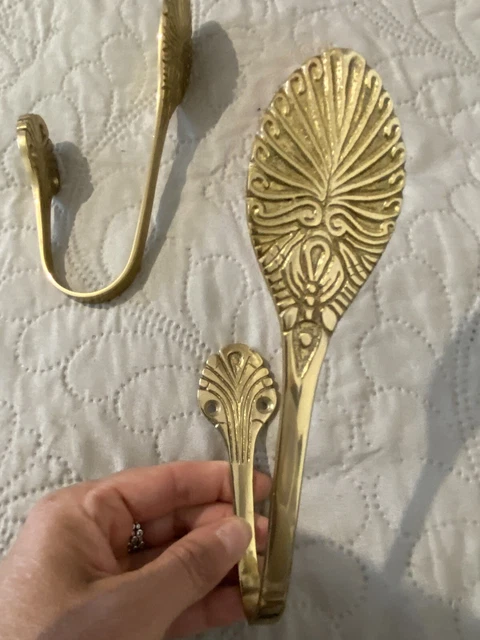 Brass Curtain Tie Backs Hooks French Old Antique Rococo STYLE