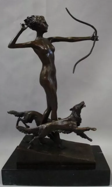 Chien Diane Hunter Artemis Sculpture Statue New Art Deco Style Art No