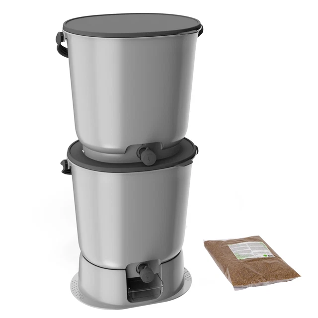 Juego de inicio de cubo Bokashi - Cubo biológico eficaz para la cocina, inodoro