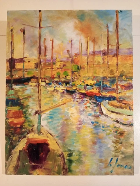 Tableau Huile Sur Toile - Jean Marie Queneau (1934-2022) - 35x27 Cm - Signé