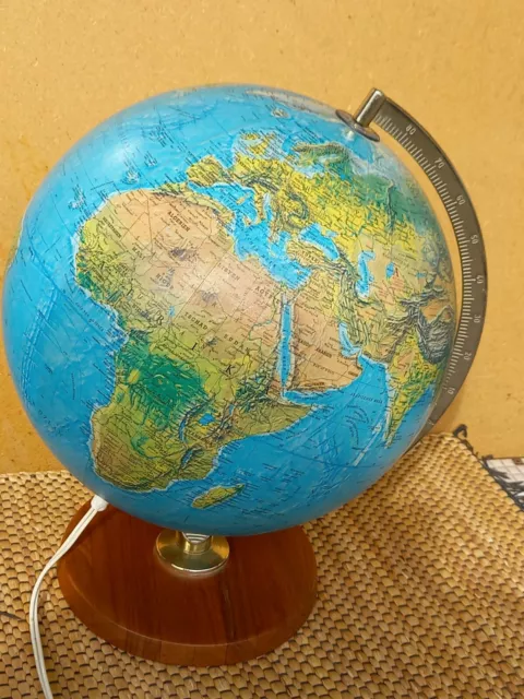 Leucht - Globus -Scan Globe A/S Dänemark 1970 deutsche Beschriftung Funktion