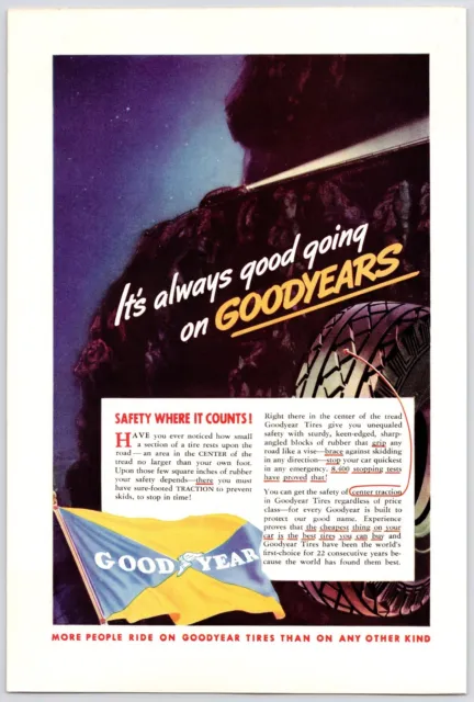 1938~Goodyear~Always Good Going~Flag~Vintage 30s Print Ad