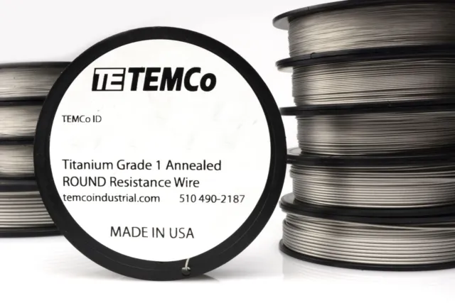 TEMCo Titanium Wire 16 Gauge 25 Ft Surgical Grade 1 Resistance AWG ga 3