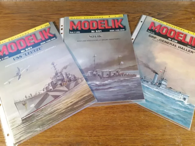 Modelik 1:200 USS Leutze, Kreuzer Novik und 1:100 ORP General Haller