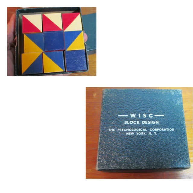 VINTAGE WISC BLOCK Design Wooden Blocks Psychological Design Puzzle 20