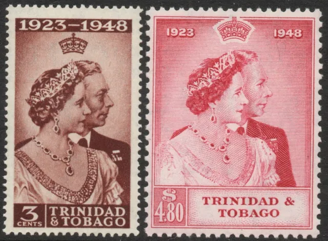TRINIDAD & TOBAGO-1948 Royal Silver Wedding Set Sg 259-260 UNMOUNTED MINT V46691