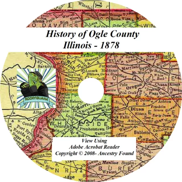 1878 History & Genealogy of OGLE County Illinois IL