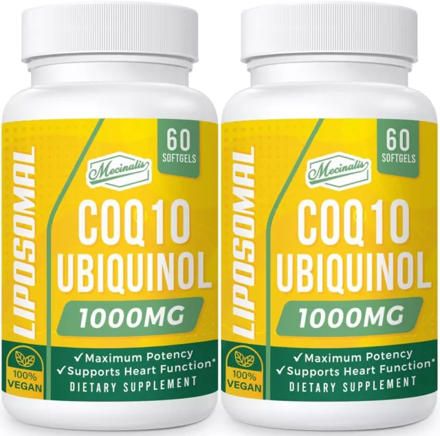 Liposomal CoQ10 1000mg Ubiquinol CoQ10 Supplement High Absorption CoQ10 Ubiquino