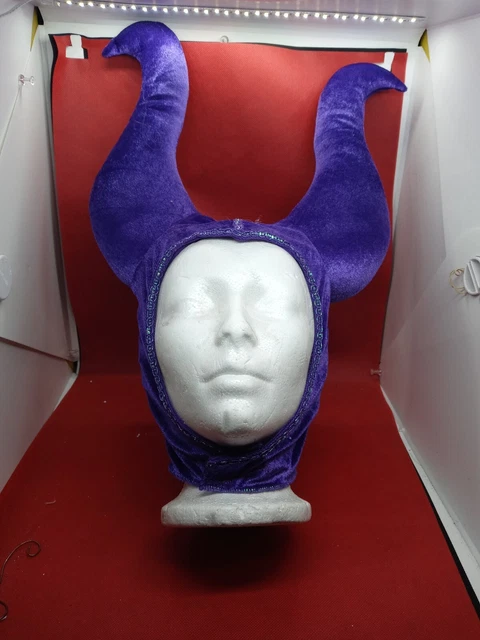 Disney Parks Maleficent Villain Sleeping Beauty Horns Soft Plush Hat kids sz 7/8