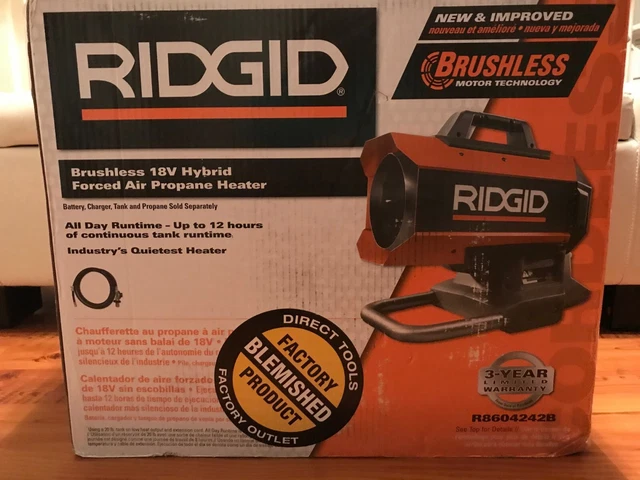 RIDGID Hybrid Forced Air Propane Portable Heater 18V 60K BTU