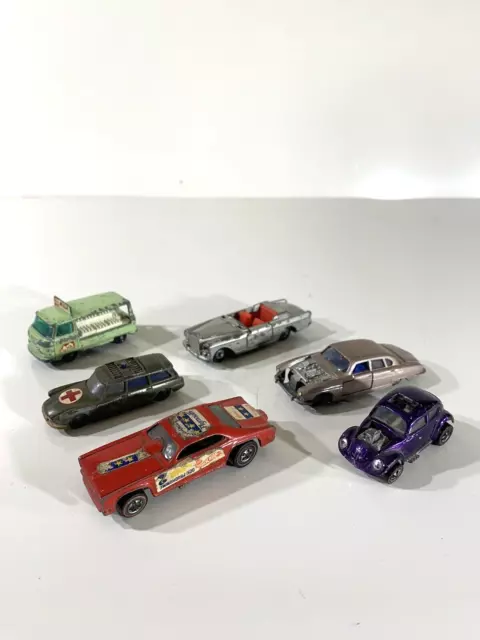 vintage 1970's  2  RED LINE HOT WHEELS ,  1 MATCHBOX, 1 HUSKY,2 ROAD MASTER