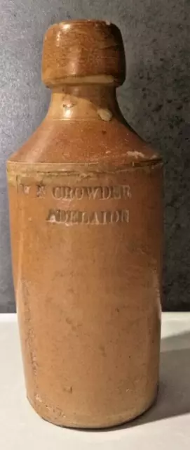 Early W.n.crowder, Adelaide Antique Impressed Ginger Beer Pottery Bottle