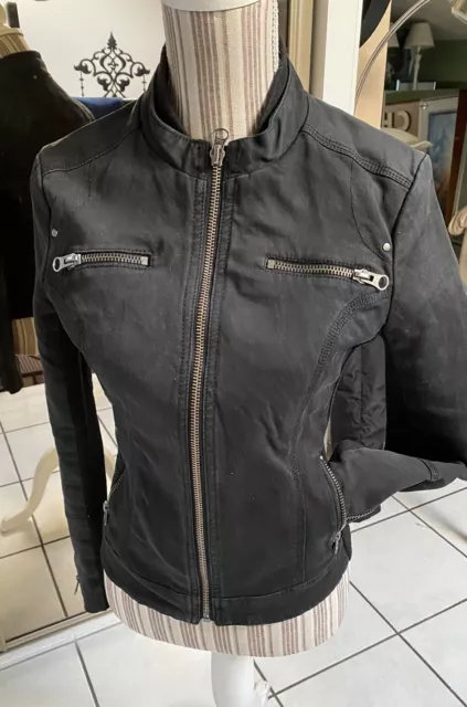 BLOUSON FEMME MANGO Casual Sport Wear Femme Taille M 36.38 Noir