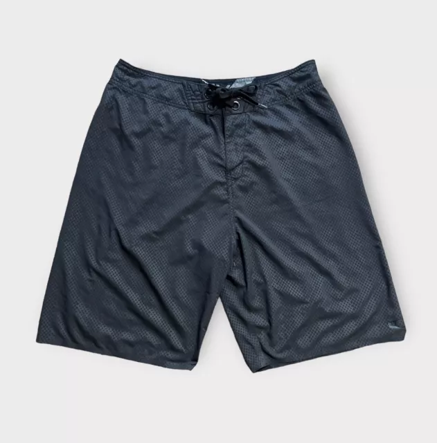 Oakley Board Shorts Mens Size 33 Black Swim Trunks Pocket Drawstring Surf￼