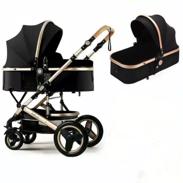 Foldable Luxury💥Baby Pram Stroller Newborn Carriage Pushchair Infant Bassinet💥