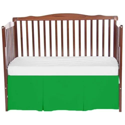 bkb Solid Tailored Crib Skirt Green