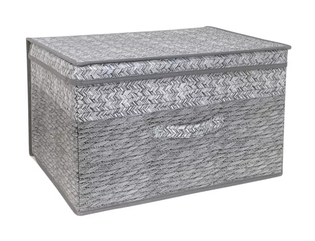 Country Club Jumbo Cofre de Almacenamiento Gris Tejido Estampado