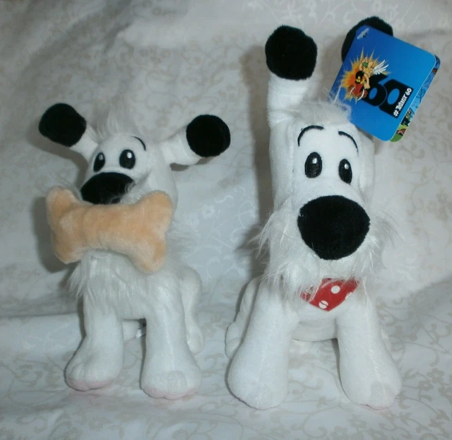 Rare Lot De 2 Peluches Asterix Collection Idefix 2019 Et 2020 Assis Lidl Uderzo