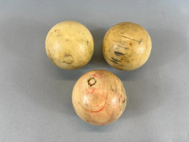 Lot De 3 Boules De Billard Napoléon III – Anciennes – Époque XIXe – Décoration