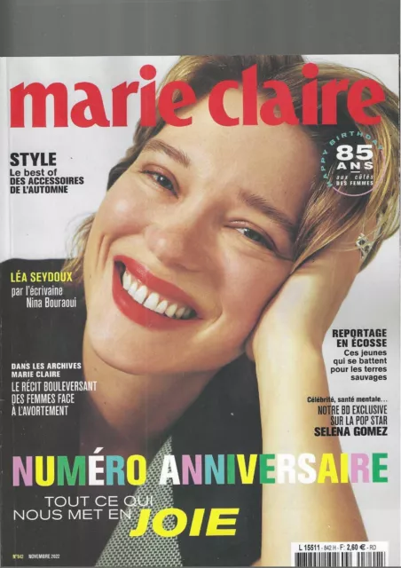 MARIE-CLAIRE-NOVEMBRE 2022-n0 anniversaire-85 ANS-LEA SEYDOUX/BD Séléna GOMEZ