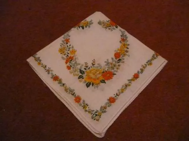 21 ) 1 Sehr schöne Damen Stofftaschentuch Taschentuch mit Blumenmuster