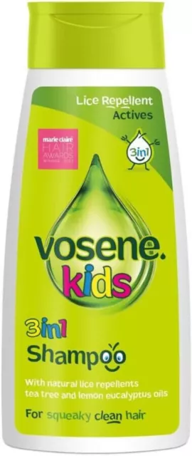 Vosene Kids 3-In-1 Shampoo 250ml Natural Lice Repellents Packaging May Vary UK