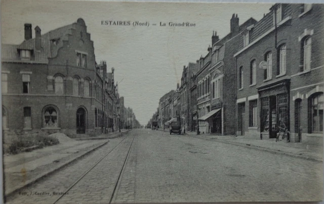 ESTAIRES 59 cpa la Grand Rue Bon Etat 1929