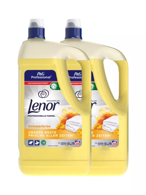 2x Lenor Professional Adoucisseur Brise D’Été 5L