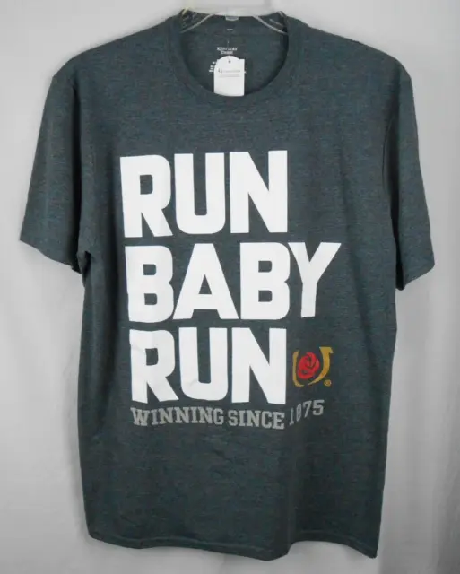 Kentucky Derby at Churchill Downs Run Baby Run Adult L Souvenir Gray T-Shirt