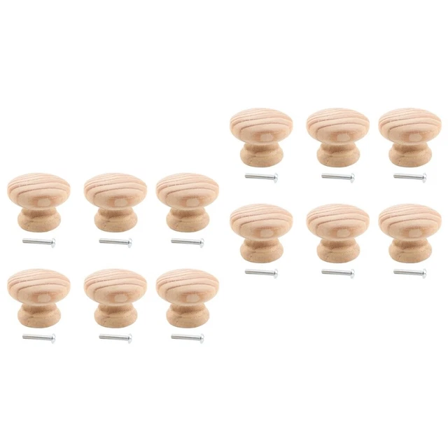 12 Pcs Wood Drawer Pulls Round Glass Drawer Knobs Drawer Handle Cupboard Pulls 11