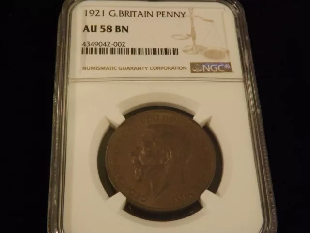 1921   Penny        Great Britain    NGC AU 58 BN