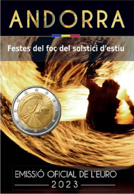 1x 2euro commémo. Andorre 2023 - Fête du solstice d'été (neuve) sous coincard