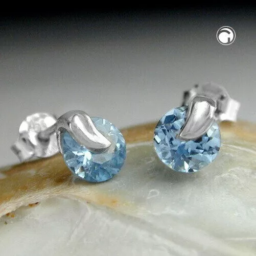 Orecchini a Farfalla Orecchini 7x6mm Sintetico Acquamarina Argento 925