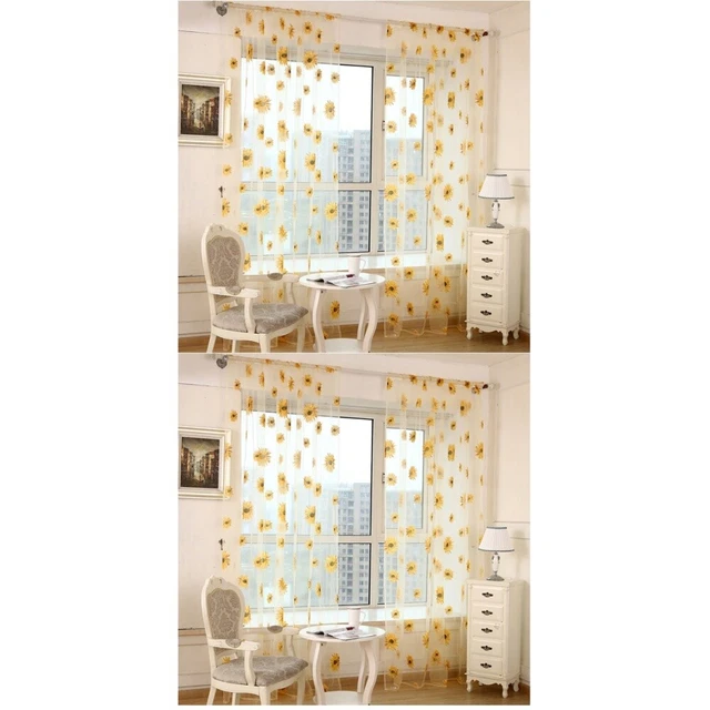 2 Count Moustiquaire De Fenêtre Rideaux Transparents Stores