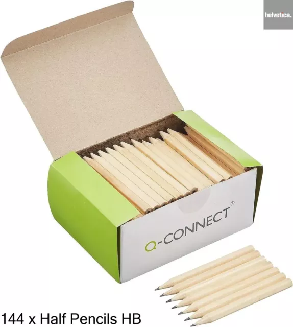 (144-Pencils) Q-Connect HB Half Pencil Wood Pocket Size Golf Cards