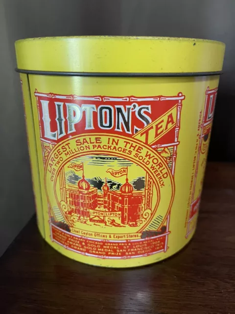 Vintage Lipton Tea Coffee Cocoa Planter  Tin Cannister Cheinco Housewares Co.