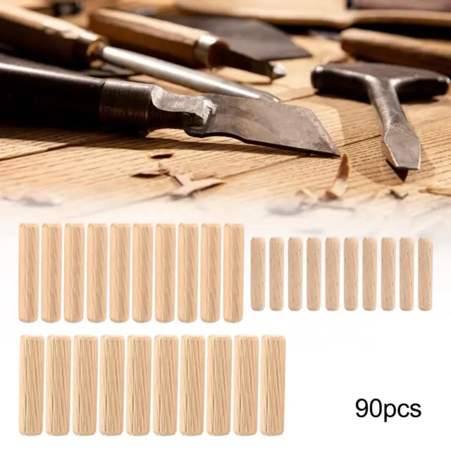 90 Pieces Wooden Dowel Pins Assortment Assorted M6 M8 M10 Pegs Wood Dowel Rods