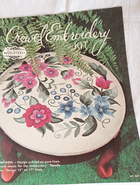 Kit Broderie Crewel Vintage Elsa Williams - Iris 00126 - Neuf Sous Blister