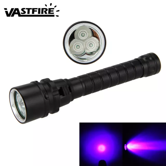 Lámpara de antorcha de buceo con luz LED de buceo XPE 100M 365nm-395nm XPE 2