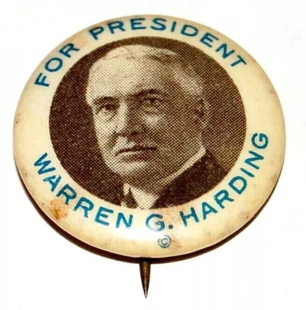 1920 WARREN HARDING campaign pin pinback political button presidential election