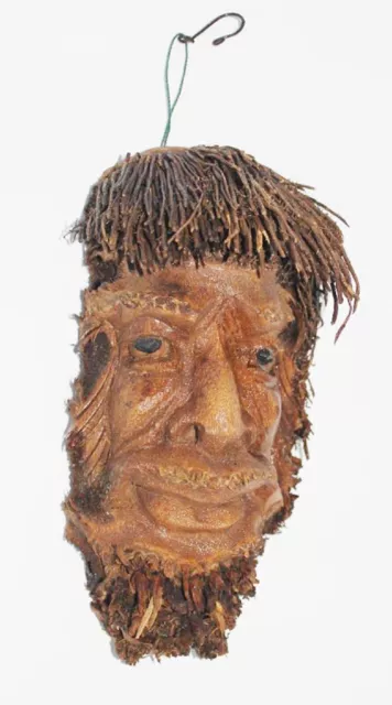 26 CM Hoch Wand Maske Hergestellt Aus Mangrove Holz Gesicht Alter Mann
