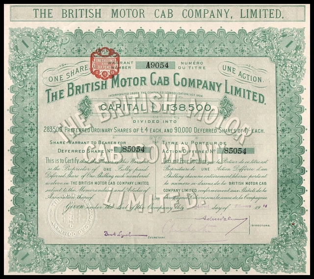 1914 The British Motor Cab Company, Limited