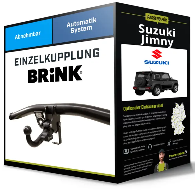 Abnehmbare Anhängerkupplung für SUZUKI Jimny 10.2018-jetzt II Typ A6G Brink NEU