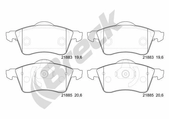 Breck 218830070100 set pastiglie freno freno a disco per VW 95-03