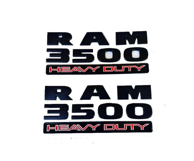2pc 2015-2018 Black Dodge "Ram 3500 Heavy Duty" Emblem Nameplate NEW Mopar OEM