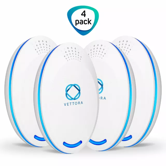 Ultrasonic Pest Repeller, Electronic Plug in- Freq:24-80 KHZ (Pack of 4)