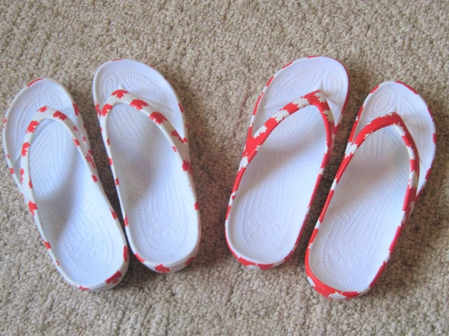 TWO Pairs DAWGS Loudmouth Canada Flip Flops - Size 7