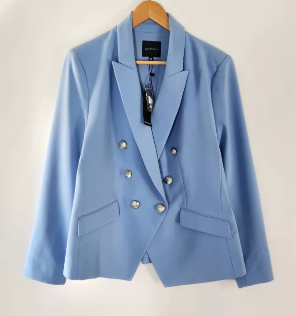 PORTMANS Size 16 NWT Light Blue Double Breasted Blazer Jacket